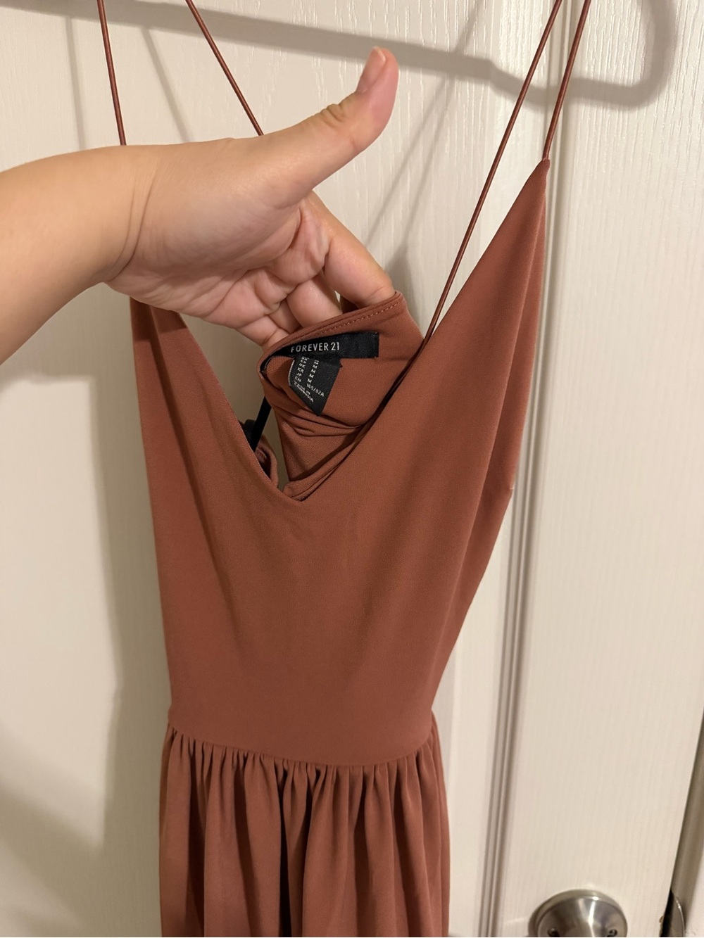 Forever 21 Rusty Terracotta Strapless Midi Dress